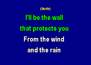 (Both)

I'll be the wall
that protects you

From the wind
and the rain