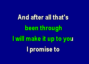 And after all that's
been through

I will make it up to you

I promise to