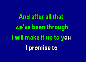 And after all that
we've been through

I will make it up to you

I promise to