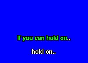 If you can hold on..

hold on..
