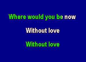 Where would you be now

Without love

Without love