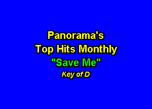 Panorama's
Top Hits Monthly

Save Me
Key ofD