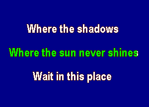 Where the shadows

Where the sun never shines

Wait in this place