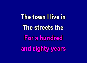 The town I live in
The streets the