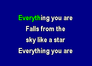 Everything you are
Falls from the
sky like a star

Everything you are
