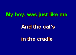 My boy, was just like me

And the cat's

in the cradle
