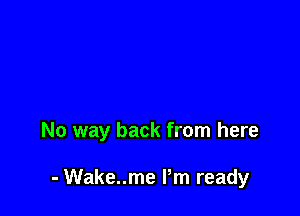 No way back from here

- Wake..me Pm ready