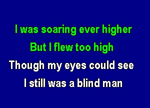 l was soaring ever higher
But I flew too high

Though my eyes could see
lstill was a blind man