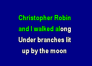 Christopher Robin
and I walked along

Under branches lit
up by the moon