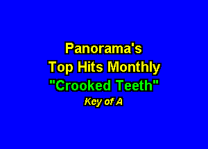 Panorama's
Top Hits Monthly

Crooked Teeth
Key ofA