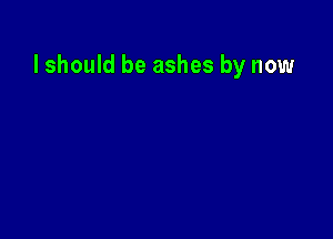 lshould be ashes by now