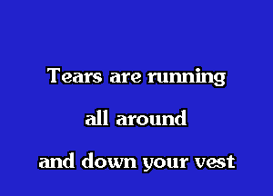 Tears are running

all around

and down your vest