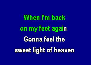 When I'm back
on my feet again

Gonna feel the
sweet light of heaven