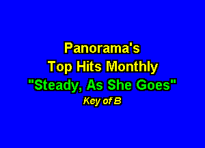 Panorama's
Top Hits Monthly

Steady, As She Goes
Kcy ofB