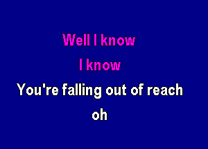 You're falling out of reach
oh