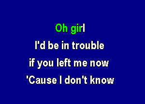 Oh girl
I'd be in trouble

if you left me now

'Cause I don't know