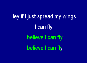 Hey if I just spread my wings
I can fly

I believe I can fly

I believe I can fly