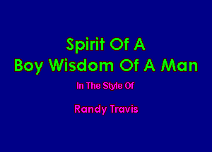 Spirit Of A
Boy Wisdom Of A Man