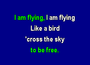 I am flying, I am flying
Like a bird

'cross the sky

to be free.