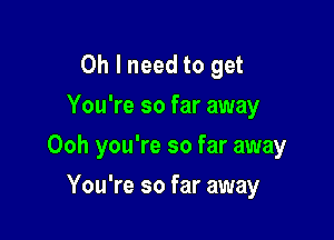 Oh I need to get
You're so far away

Ooh you're so far away

You're so far away