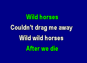 Wild horses
Couldn't drag me away

Wild wild horses
After we die