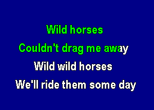 Wild horses
Couldn't drag me away
Wild wild horses

We'll ride them some day