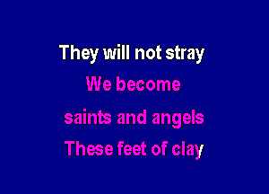 They will not stray