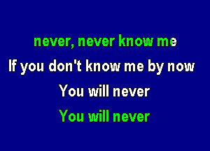 never, never know me

If you don't know me by now

You will never
You will never