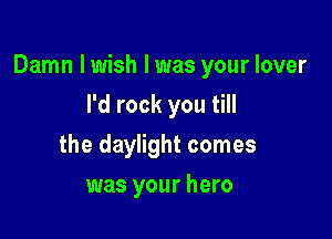 Damn I wish I was your lover

I'd rock you till
the daylight comes
was your hero