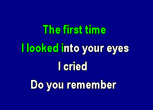 The first time

I looked into your eyes

lc ed
Do you remember