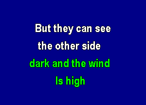 But they can see

the other side
dark and the wind
ls high