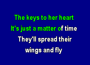 The keys to her heart
It's just a matter of time

They'll spread their

wings and fly