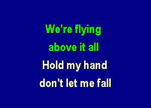 We're flying

above it all
Hold my hand
don't let me fall