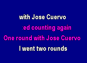 with Jose Cuervo

lwent two rounds