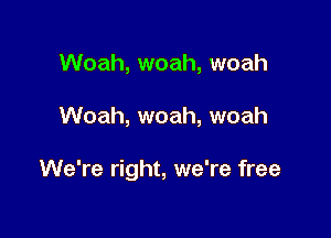 Woah, woah, woah

Woah, woah, woah

We're right, we're free