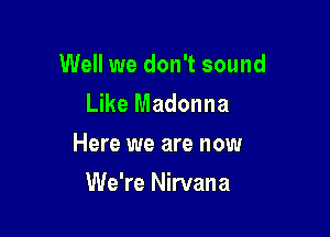 Well we don't sound
Like Madonna

Here we are now

We're Nirvana