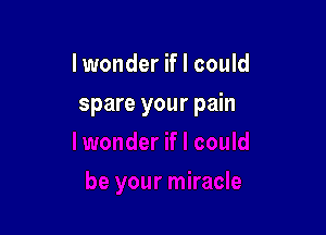 I wonder if I could

spare your pain