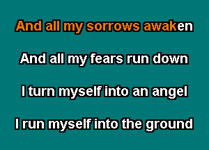 And all my sorrows awaken
And all my fears run down
I turn myself into an angel

I run myself into the ground