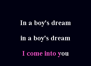 In a boy's dream

in a boy's dream

I come into you