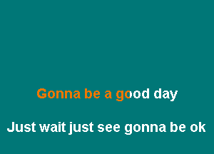 No matter what they say

Gonna be a good day

Just waitjust see gonna be ok