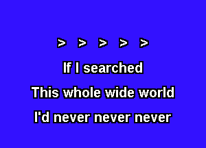 )

If I searched

This whole wide world

I'd never never never