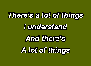 Thereb a lot of things

I understand
And therys
A lot of things