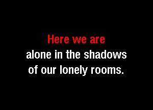 Here we are

alone in the shadows
of our lonely rooms.