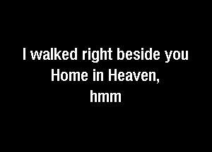I walked right beside you

Home in Heaven,
hmm