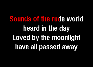 Sounds of the rude world
heard in the day

Loved by the moonlight
have all passed away