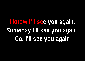 I know I'll see you again.

Someday I'll see you again.
00, I'll see you again