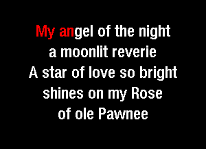My angel of the night
a moonlit reverie
A star of love so bright

shines on my Rose
of ole Pawnee