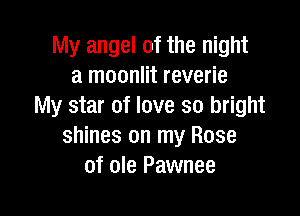 My angel of the night
a moonlit reverie
My star of love so bright

shines on my Rose
of ole Pawnee