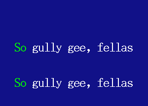 So gully gee, fellas

So gully gee, fellas