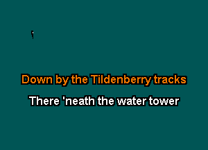 Down by the Tildenberry tracks

There 'neath the water tower